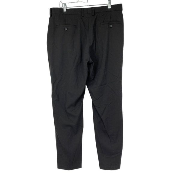 Mens Haggar classic fit black dress pants flat front size 36 x 30 EUC 3481 - Picture 3 of 8